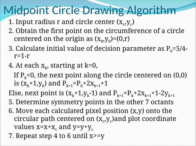 2.Line,circle drawing.ppt line circlw drawing algorith | PPT