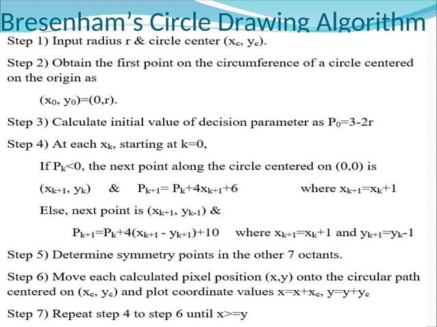 2.Line,circle drawing.ppt line circlw drawing algorith | PPT
