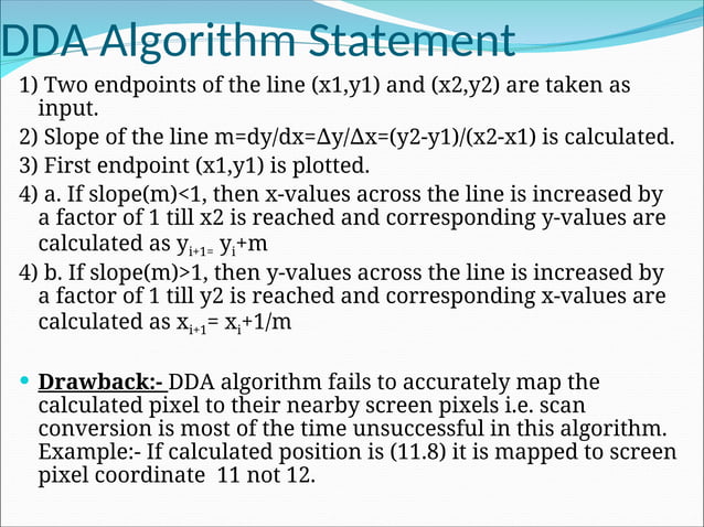 2.Line,circle drawing.ppt line circlw drawing algorith | PPT