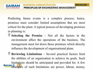 Policies and Planning premises - Principles of Management | PPTX