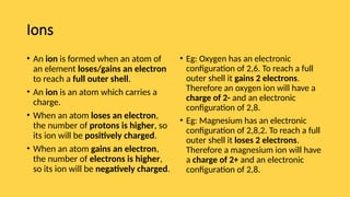 CIE IGCSE Chemistry Topic 2 - Atoms, elements and compounds | PPTX