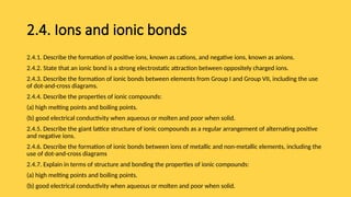 CIE IGCSE Chemistry Topic 2 - Atoms, elements and compounds | PPTX