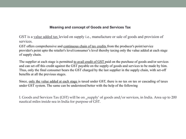 2.Goods and Services tax (GST) framework | PDF