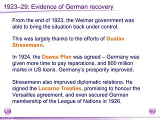 Nazi Germany The Weimar Republic and its Reasons for Failure | PPT