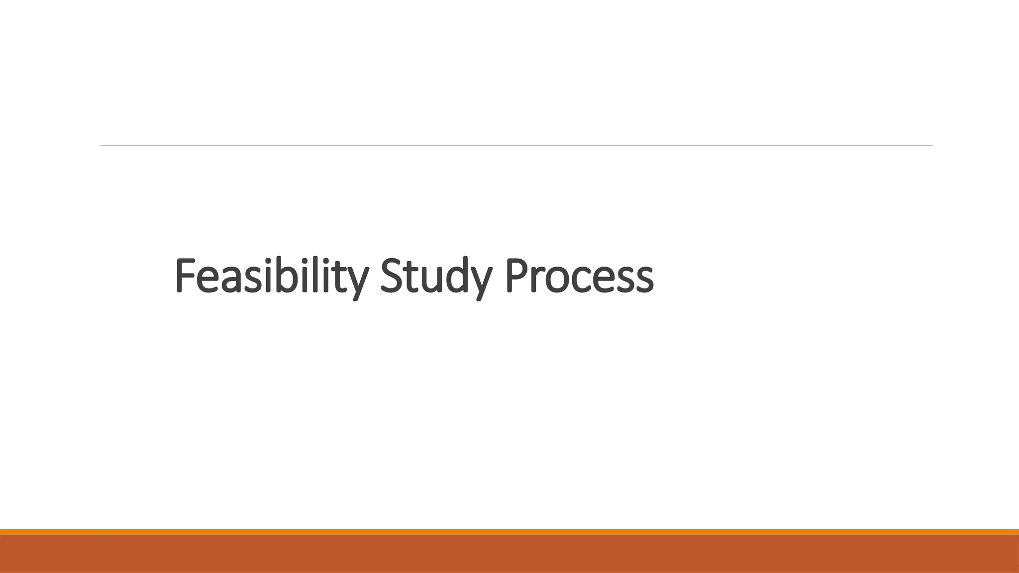 Feasibility Study Process
 
