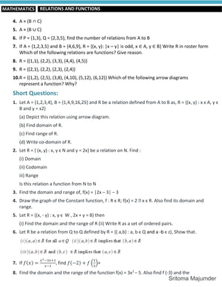 CBSE - Grade 11 - Mathematics - Ch 2 - Relations And Functions - Notes ...