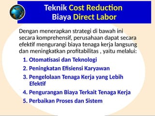 Teknik Cost Reduction Biaya Manufaktur (Cost of Goods Manufactured ...