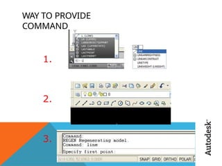 WAY TO PROVIDE
COMMAND
1.
2.
3.
 