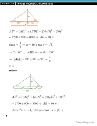 CBSE - Grade 12 - Mathematics - Ch 12- Inverse Trigonometric Functions ...