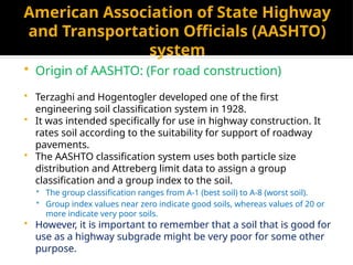Soil Classification of Soils. ASSHTO USC | PPTX