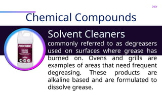 Chemical Cleaning compounds food tech g8 | PPTX