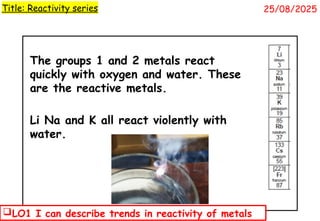 Reactivity Science Lesson KS4 & 3 Lesson PP Reactivity series.pptx