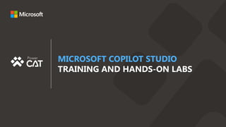 microsoft copilot studio hands on training