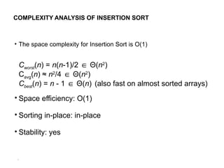 2.3 INSERTION SORT and its analysis of case | PPTX