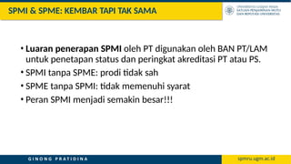 Spmi Basic 2. Implementasi SPMI sebagai bagian dari Sistem penjaminan mutu | PPTX