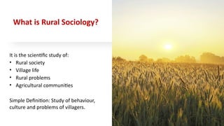 Importance of Sociology & Rural Sociology | PPTX