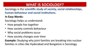 Importance of Sociology & Rural Sociology | PPTX