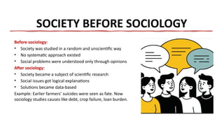 Importance of Sociology & Rural Sociology | PPTX