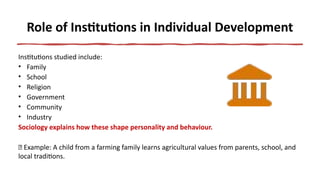 Importance of Sociology & Rural Sociology | PPTX
