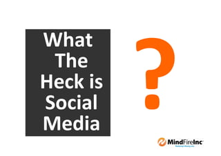 What
 The
Heck is
Social
Media
 