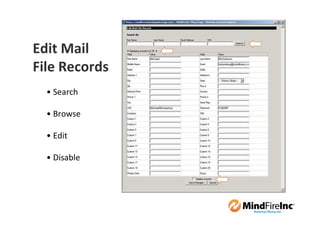 Edit Mail
File Records
  • Search

  • Browse

  • Edit

  • Disable
 