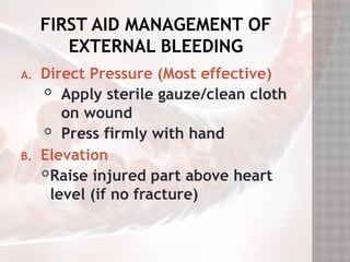 cardiovascular system first aid management | PPTX