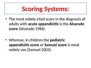 Sags Score Appendix 2. Acute appendicitis is the inflammation of vermiform appendix | PPTX
