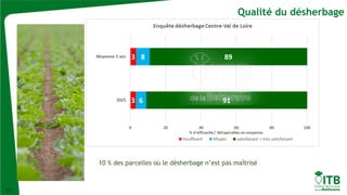 17
Qualité du désherbage
10 % des parcelles où le désherbage n’est pas maîtrisé
 