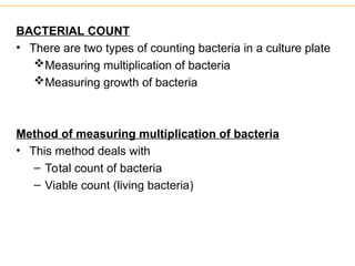 Microbial Counting Examples BACTERIAL AND MICROBIAL GROWTH REQUIREMENTS | PPT