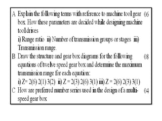 Machine Tool gear box Design using structure diagram, ray diagram and ...