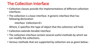 2. The Collection Interface.pdf in java with various methods | PDF