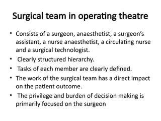 Operation Theatre Notes.pdf Lay out of a Standard Operating theater Lecture notes | PPTX