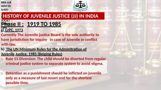 Comprehensive Overview of Juvenile Justice History and Law in India | PPTX