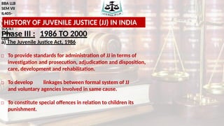 Comprehensive Overview of Juvenile Justice History and Law in India | PPTX