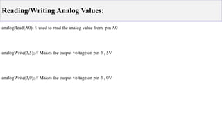 Analog Write Command Arduino Comprehensive Guide to Basic Arduino Programming and IDE Usage | PPTX