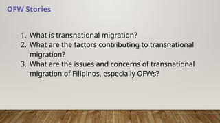 Transnational Migration and Challenges of Overseas Filipino Workers ...