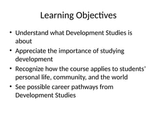 Comprehensive Introduction to Development Studies: Understanding Global ...