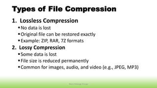 File Compression No Words Comprehensive Guide to File Compression and Encryption in ICT | PDF