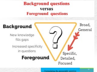 Background Questions Formulating Answerable Clinical Questions Using PICOT in Evidence-Based ...