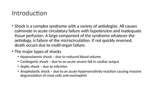 Shock Introduction Comprehensive Overview of Hypotension and Shock in Medicine | PPTX