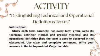 Understanding Technical and Operational Definitions in Vocabulary ...
