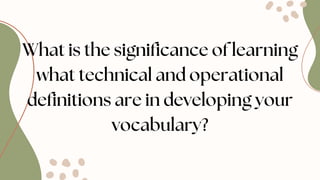 Understanding Technical and Operational Definitions in Vocabulary ...