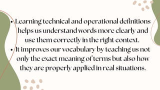 Understanding Technical and Operational Definitions in Vocabulary ...
