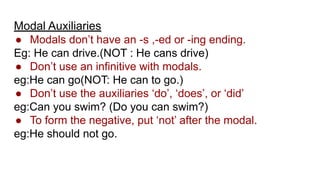 Comprehensive Guide to Auxiliary and Modal Verbs in English Grammar | PDF