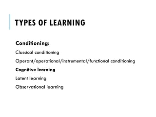 Comprehensive Overview of Learning Theories: Classical, Operant, and ...