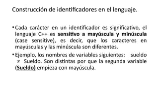 Elementos Básicos del Lenguaje C++: Sintaxis y Programación | PPTX