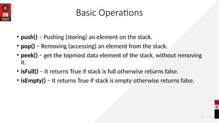 Comprehensive Guide to Stack Operations in Data Structures | PPTX