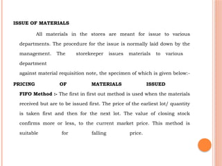 Material Control and Material Issues in Cost Accounting | PPTX