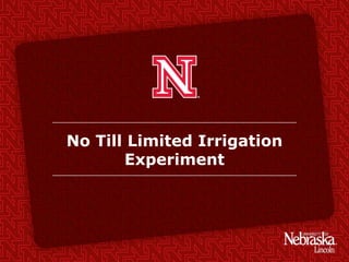 No Till Limited Irrigation
Experiment
 