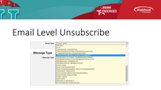Email Level Unsubscribe
 